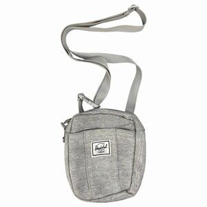 Herschel Crossbody Shoulder Bag Light Grey Canvas Small Adjustable Strap Clean